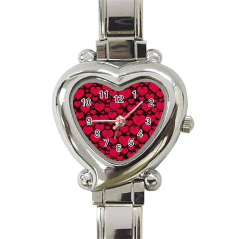 Valentines Day Hearts Pattern Love Red Heart Italian Charm Watch from ArtsNow.com Front