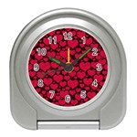 Valentines Day Hearts Pattern Love Red Travel Alarm Clock