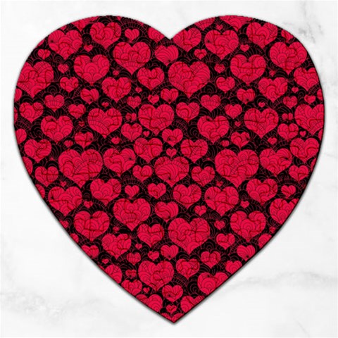 Valentines Day Hearts Pattern Love Red Jigsaw Puzzle (Heart) from ArtsNow.com Front