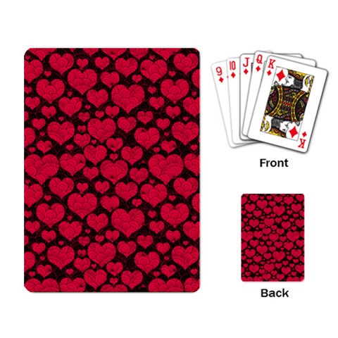 Valentines Day Hearts Pattern Love Red Playing Cards Single Design (Rectangle) from ArtsNow.com Back