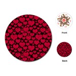 Valentines Day Hearts Pattern Love Red Playing Cards Single Design (Round)