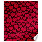 Valentines Day Hearts Pattern Love Red Canvas 8  x 10 