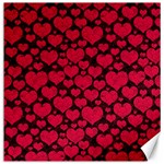 Valentines Day Hearts Pattern Love Red Canvas 12  x 12 