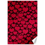 Valentines Day Hearts Pattern Love Red Canvas 12  x 18 