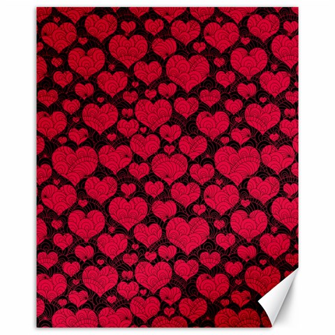 Valentines Day Hearts Pattern Love Red Canvas 16  x 20  from ArtsNow.com 15.75 x19.29  Canvas - 1