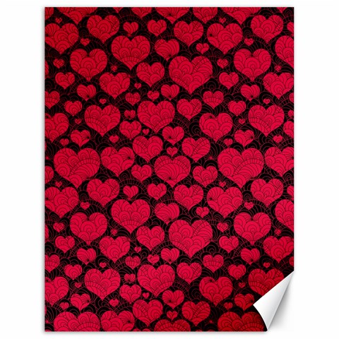 Valentines Day Hearts Pattern Love Red Canvas 18  x 24  from ArtsNow.com 17.8 x23.08  Canvas - 1