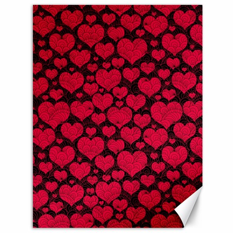 Valentines Day Hearts Pattern Love Red Canvas 36  x 48  from ArtsNow.com 35.26 x46.15  Canvas - 1