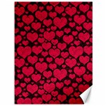 Valentines Day Hearts Pattern Love Red Canvas 36  x 48 