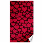 Valentines Day Hearts Pattern Love Red Canvas 40  x 72 