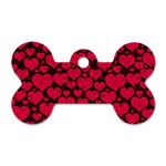 Valentines Day Hearts Pattern Love Red Dog Tag Bone (One Side)