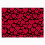 Valentines Day Hearts Pattern Love Red Large Glasses Cloth