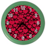 Valentines Day Hearts Pattern Love Red Color Wall Clock