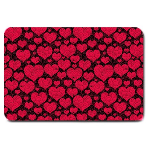 Valentines Day Hearts Pattern Love Red Large Doormat from ArtsNow.com 30 x20  Door Mat