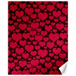 Valentines Day Hearts Pattern Love Red Canvas 11  x 14 