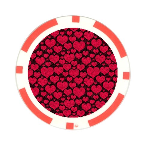 Valentines Day Hearts Pattern Love Red Poker Chip Card Guard from ArtsNow.com Front