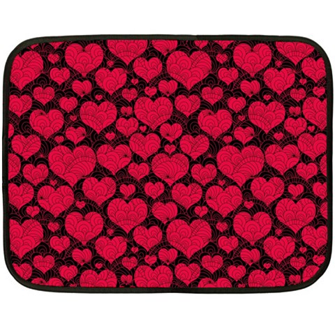 Valentines Day Hearts Pattern Love Red Fleece Blanket (Mini) from ArtsNow.com 35 x27  Blanket