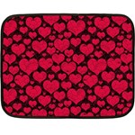 Valentines Day Hearts Pattern Love Red Fleece Blanket (Mini)