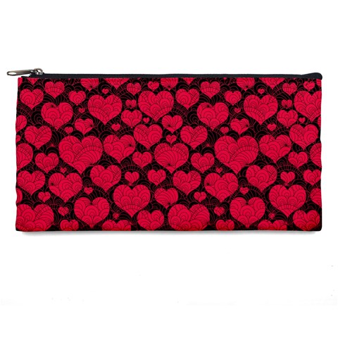 Valentines Day Hearts Pattern Love Red Pencil Cases from ArtsNow.com Front