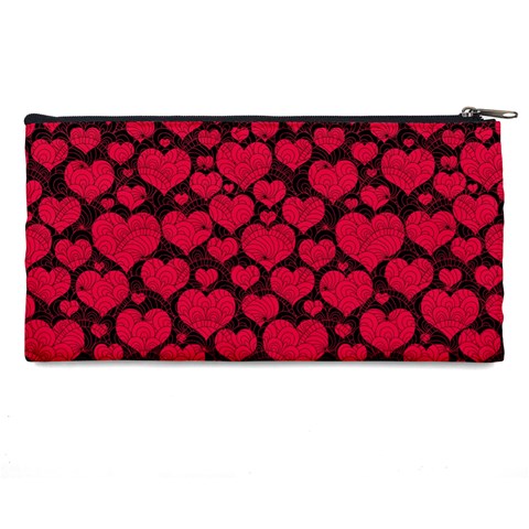 Valentines Day Hearts Pattern Love Red Pencil Cases from ArtsNow.com Back