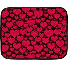 Valentines Day Hearts Pattern Love Red Two Sides Fleece Blanket (Mini) from ArtsNow.com 35 x27  Blanket Front