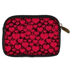 Valentines Day Hearts Pattern Love Red Digital Camera Leather Case from ArtsNow.com Back