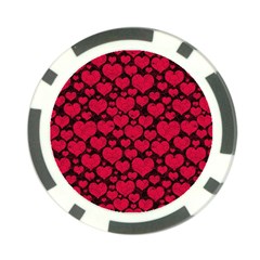 Valentines Day Hearts Pattern Love Red Poker Chip Card Guard (10 pack) from ArtsNow.com Front