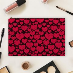 Valentines Day Hearts Pattern Love Red Cosmetic Bag (Large) from ArtsNow.com Front