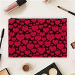 Valentines Day Hearts Pattern Love Red Cosmetic Bag (Large)