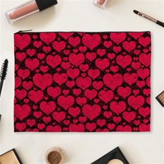 Valentines Day Hearts Pattern Love Red Cosmetic Bag (XL) from ArtsNow.com Front