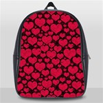 Valentines Day Hearts Pattern Love Red School Bag (Large)