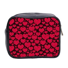 Valentines Day Hearts Pattern Love Red Mini Toiletries Bag (Two Sides) from ArtsNow.com Back