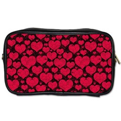 Valentines Day Hearts Pattern Love Red Toiletries Bag (Two Sides) from ArtsNow.com Front