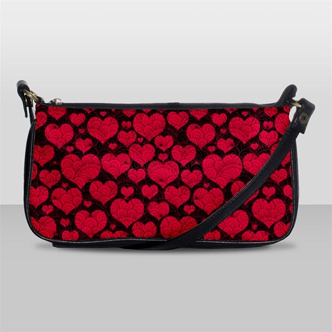 Valentines Day Hearts Pattern Love Red Shoulder Clutch Bag from ArtsNow.com Front