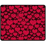 Valentines Day Hearts Pattern Love Red Fleece Blanket (Medium)