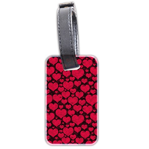 Valentines Day Hearts Pattern Love Red Luggage Tag (two sides) from ArtsNow.com Front