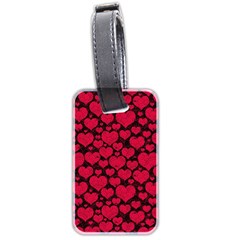 Valentines Day Hearts Pattern Love Red Luggage Tag (two sides) from ArtsNow.com Front