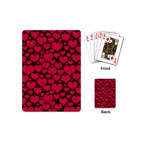 Valentines Day Hearts Pattern Love Red Playing Cards Single Design (Mini) from ArtsNow.com Back