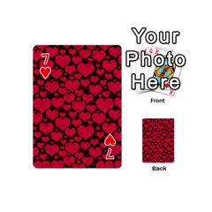 Valentines Day Hearts Pattern Love Red Playing Cards 54 Designs (Mini) from ArtsNow.com Front - Heart7