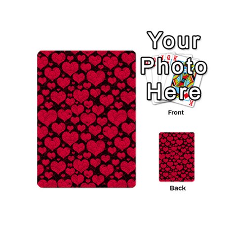 Valentines Day Hearts Pattern Love Red Playing Cards 54 Designs (Mini) from ArtsNow.com Back