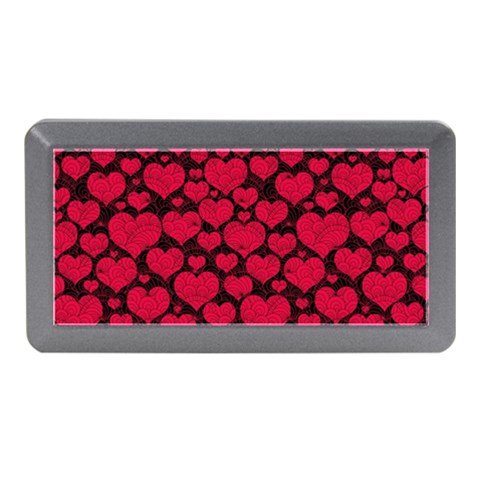 Valentines Day Hearts Pattern Love Red Memory Card Reader (Mini) from ArtsNow.com Front