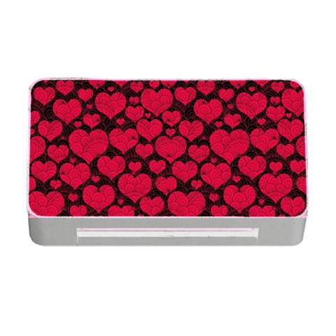 Valentines Day Hearts Pattern Love Red Memory Card Reader with CF from ArtsNow.com Front