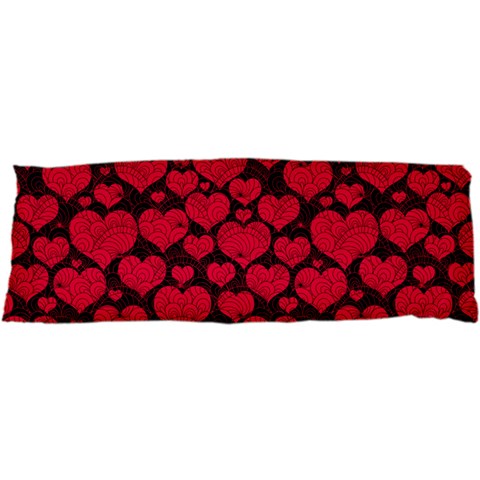 Valentines Day Hearts Pattern Love Red 17 x47  Body Pillow Case Dakimakura (Two Sides) from ArtsNow.com Front