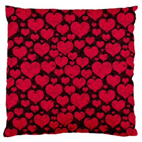 Valentines Day Hearts Pattern Love Red Large Cushion Case (One Side) from ArtsNow.com Front