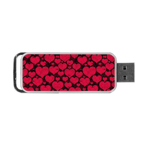 Valentines Day Hearts Pattern Love Red Portable USB Flash (One Side) from ArtsNow.com Front