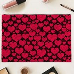 Valentines Day Hearts Pattern Love Red Cosmetic Bag (XXL)