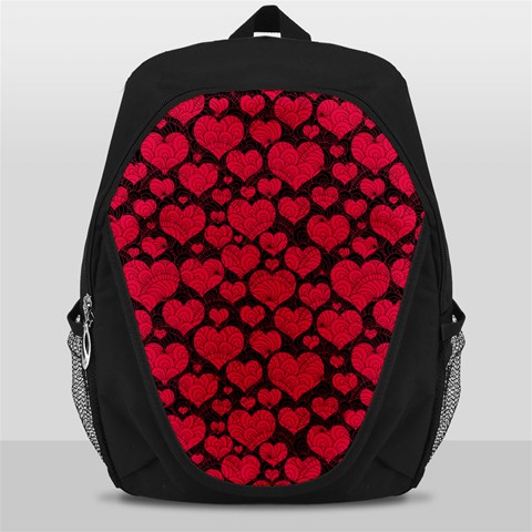 Valentines Day Hearts Pattern Love Red Backpack Bag from ArtsNow.com Front