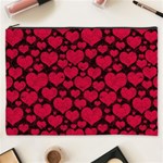 Valentines Day Hearts Pattern Love Red Cosmetic Bag (XXXL)