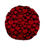 Valentines Day Hearts Pattern Love Red Standard 15  Premium Round Cushions