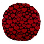 Valentines Day Hearts Pattern Love Red Large 18  Premium Round Cushions