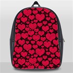 Valentines Day Hearts Pattern Love Red School Bag (XL)